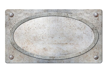 metal plate with rivets and grunge texrure isolated on white