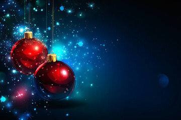 Merry Christmas and Happy New Year Background with Copy Space
