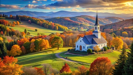Naklejka premium Majestic Church in Stunning Landscapes