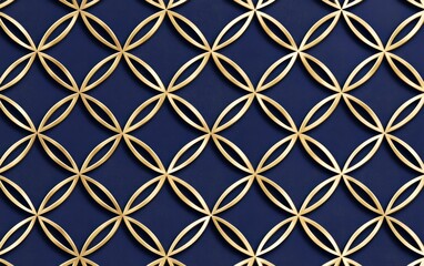 Fototapeta premium Seamless glowing neon Flower of Life grid in electric blue and gold, futuristic sacred pattern, sophisticated high-tech spiritual elegance