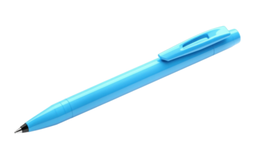 A Vibrant Blue Pen Poised For Creativity, Ready To Capture Ideas And Thoughts On Paper, A Sleek Design Against A Clean White Backdrop Isolated on Transparent Background