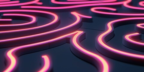 Fototapeta premium strategic marketing advertising target audience concept. Neon light patterns on a dark background.