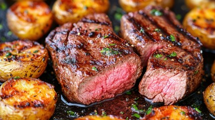 Bottom Round concept. Juicy bottom round steak grilled to perfection
