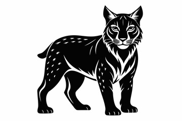 Obraz premium bobcat line art silhouette vector illustration