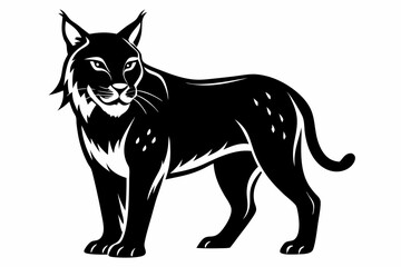 bobcat line art silhouette vector illustration