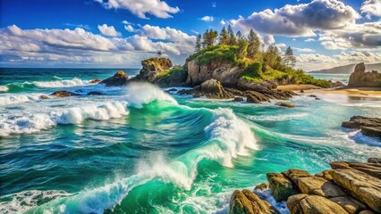 Obraz premium Snapper Rocks Coastal Scenery