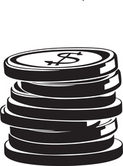 vector illustration of a stack of coins