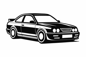 car line art silhouette vector illustration