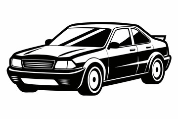 Naklejka premium car line art silhouette vector illustration