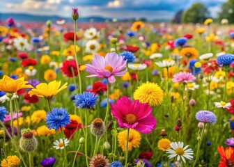 Fototapeta premium Stunning Wildflower Meadow Desktop Background