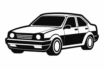 car line art silhouette vector illustration