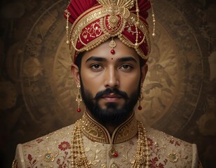 Portrait of Indian groom