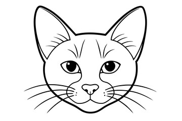 cat head line art silhouette vector illustration