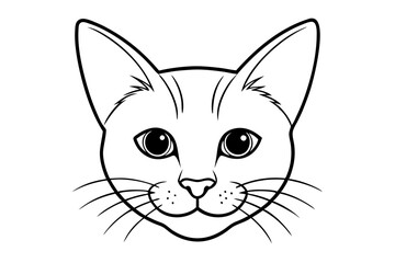 cat head line art silhouette vector illustration