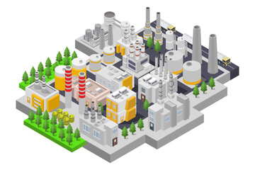Oil production logistics refinery plant isometric