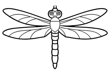 dragonfly line art silhouette vector illustration