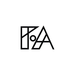 FA monogram logo design letter text name symbol monochrome logotype alphabet character simple logo