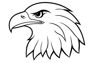 eagle head line art silhouette vector illustration