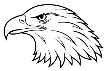 eagle head line art silhouette vector illustration
