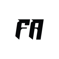 FA monogram logo design letter text name symbol monochrome logotype alphabet character simple logo