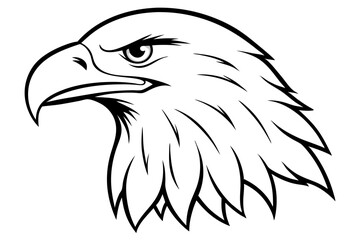 Fototapeta premium eagle head line art silhouette vector illustration