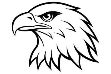eagle head line art silhouette vector illustration