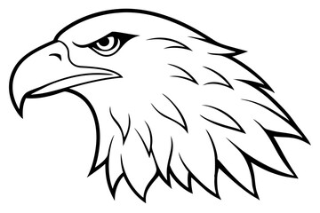 eagle head line art silhouette vector illustration