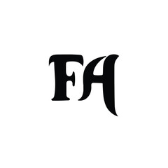 FA monogram logo design letter text name symbol monochrome logotype alphabet character simple logo