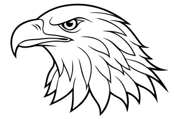 eagle head line art silhouette vector illustration