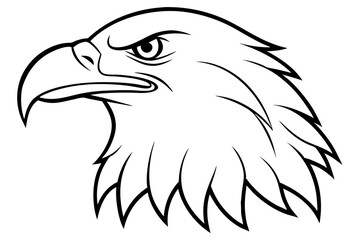 eagle head line art silhouette vector illustration