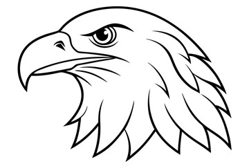 Obraz premium eagle head line art silhouette vector illustration