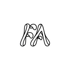 FA monogram logo design letter text name symbol monochrome logotype alphabet character simple logo