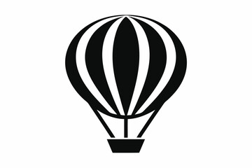 hot air balloon icon line art silhouette vector illustration