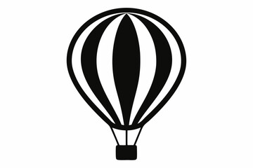 Fototapeta premium hot air balloon icon line art silhouette vector illustration