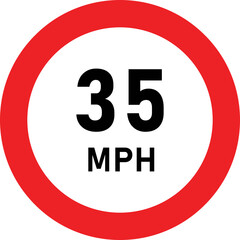 35 MPH Speed Limit Traffic Sign