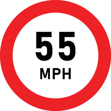 55 MPH Speed Limit Traffic Sign