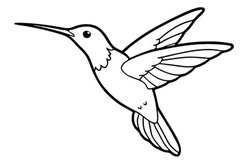 Obraz premium hummingbird line art silhouette vector illustration