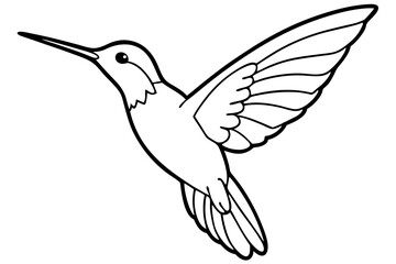 Fototapeta premium hummingbird line art silhouette vector illustration