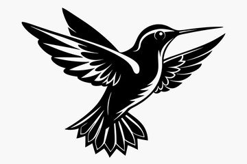 Obraz premium hummingbird line art silhouette vector illustration