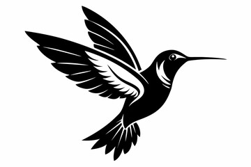 hummingbird line art silhouette vector illustration