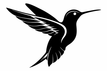 hummingbird line art silhouette vector illustration