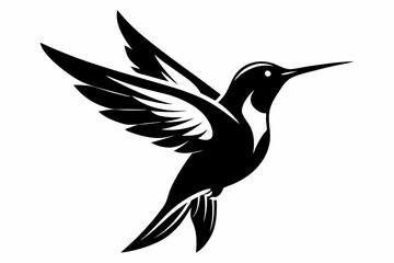 hummingbird line art silhouette vector illustration