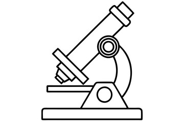 microscope line art silhouette vector illustration