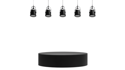 black podium isolated on white background