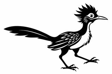 roadrunner line art silhouette vector illustration