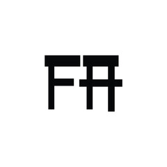 Obraz premium FA monogram logo design letter text name symbol monochrome logotype alphabet character simple logo