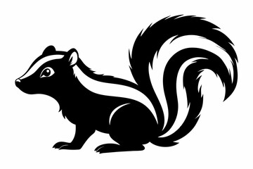 skunk line art silhouette vector illustration