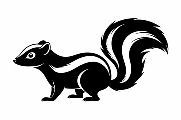 skunk line art silhouette vector illustration