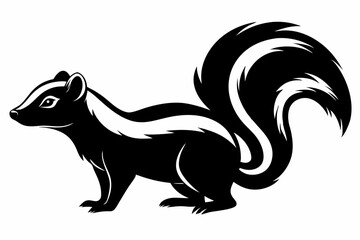 skunk line art silhouette vector illustration