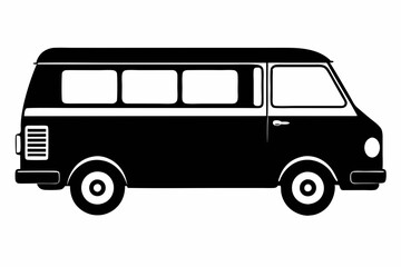 van line art silhouette vector illustration